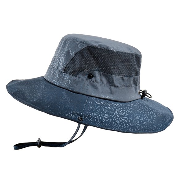 Siminsem Men's Mountaineering Fishing Color Matching Bucket Hat with Adjustable Hood Rope Under $8 UPF 40+ Outdoor Shade Foldable Breathable Casual Sun Hat for Hiking Camping Travel