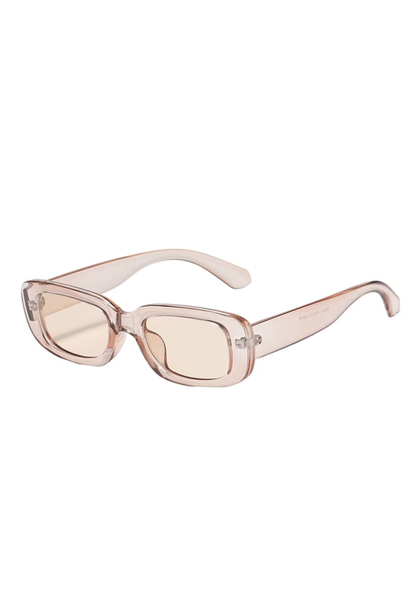 Minimalist Small Sunglasses for Women, Versatile Tiny Frame Sun Glasses, UV Protection Retro Aesthetic Eyewear, Khaki, One Size