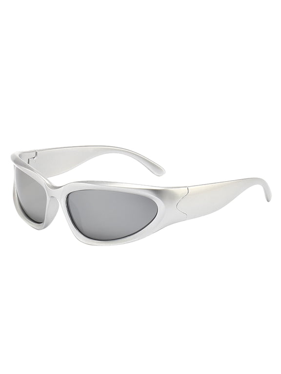 New Arrival Fashion Sunglasses, Cool Futuristic Shades for Men Women, Trendy UV Protection Eyewear with Unique Design, Silver, One Size