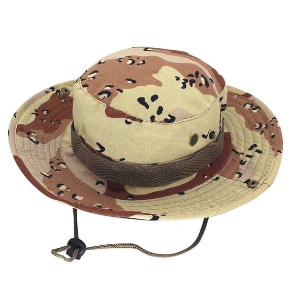 Siminsem Outdoor Hiking Fishing Hat Under $10 Casual Jungle Round Brimmed Fisherman's Hat for Men Women Lightweight Breathable Wide Brim Sun Cap with Adjustable Chin Strap