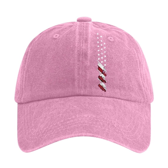 Siminsem Patriotic Hat for Men Women 4th of July American Flag Baseball Cap Vintage Distressed Cotton Dad Hat USA Adjustable Retro Washed Summer Cap Lightweight, Pink, A