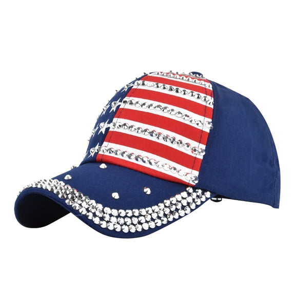 Siminsem Patriotic Hat Tribute Retro Washed Hat for Men Women, Funny, Navy, One Size, Cotton