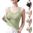thumbnail image 1 of Siminsem Pocketed Mastectomy Camisole for Women with Built in Shelf Bra Post Surgery Tank Top Breast Form Pockets Sleeveless Recovery Cami Soft Modal Top, Light Green,L, 1 of 9