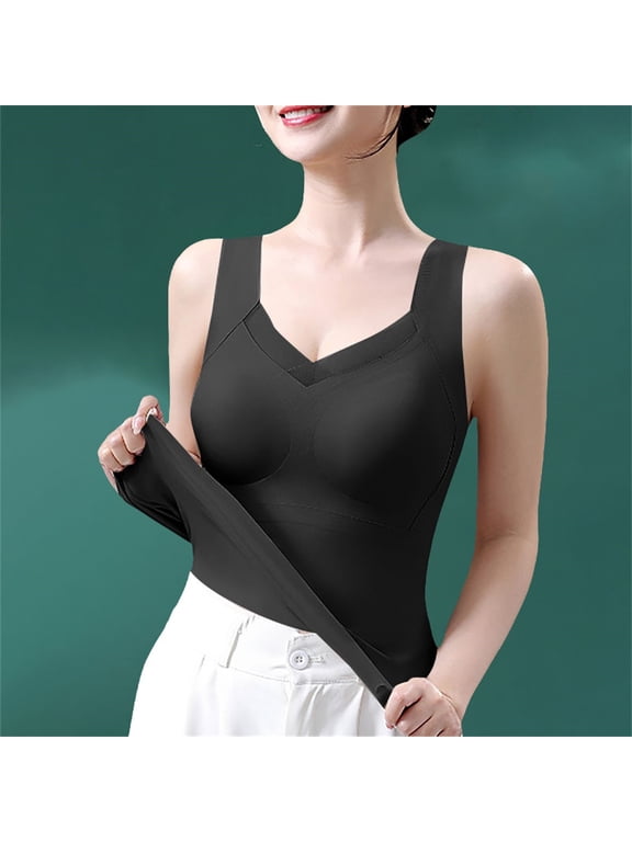 Post Mastectomy Recovery Tank Top with Breast Prosthesis Pockets for Women Built in Shelf Bra Sleeveless Pocketed Camisole Soft Modal Layering Top, Black,XXXXXL