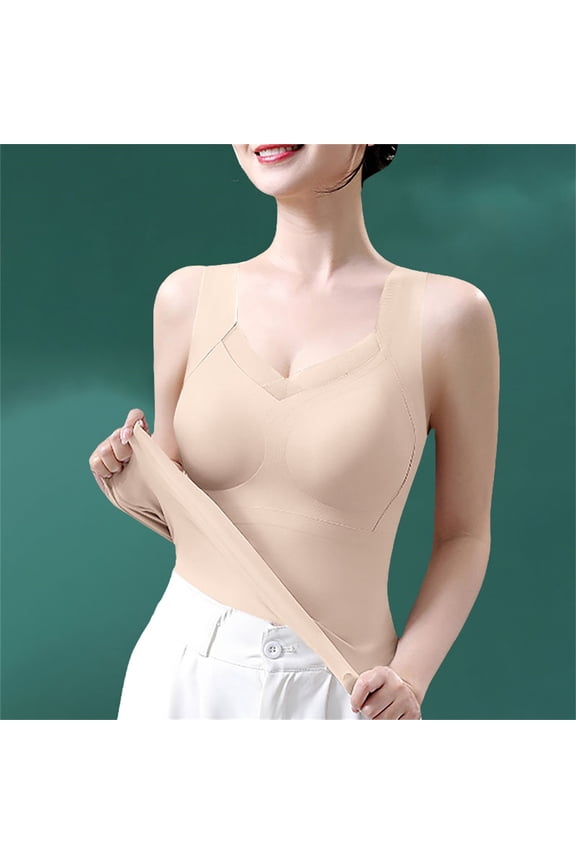Post Mastectomy Top with Breast Form Pockets for Women Built in Shelf Bra Sleeveless Recovery Tank Top Pocketed Camisole Soft Modal Pull On Cami, Beige,XXL