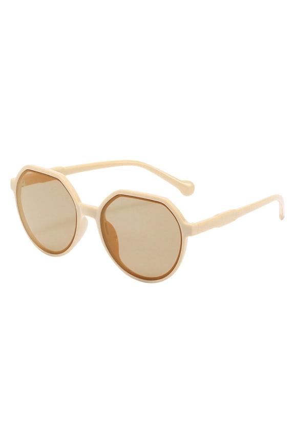 Retro Fashion Sunglasses for Women, Oversized Face Slimming Sun Glasses, UV Protection Vintage Shades for Large Faces, Beige, One Size
