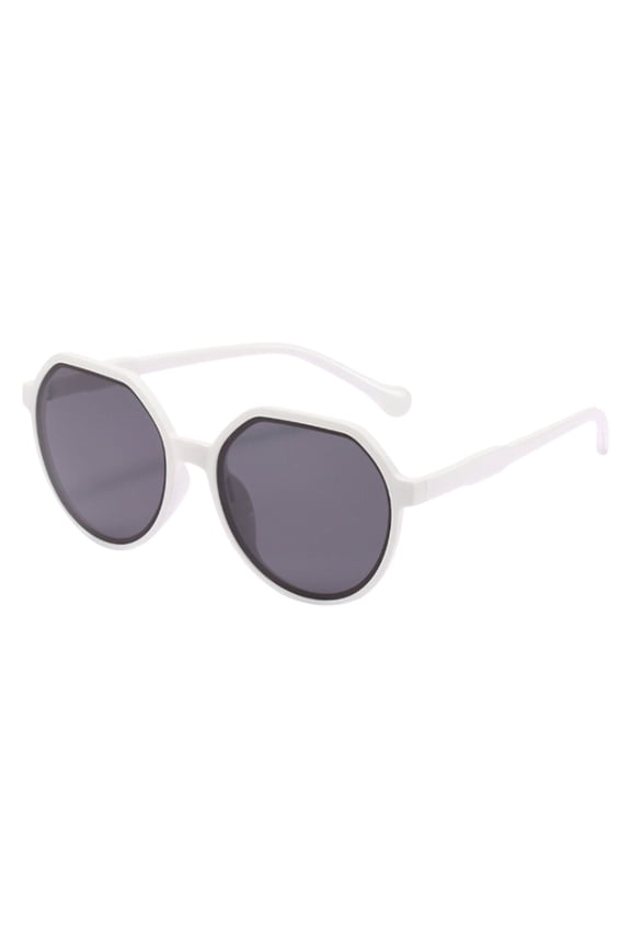Retro Fashion Sunglasses for Women, Oversized Face Slimming Sun Glasses, UV Protection Vintage Shades for Large Faces, White, One Size