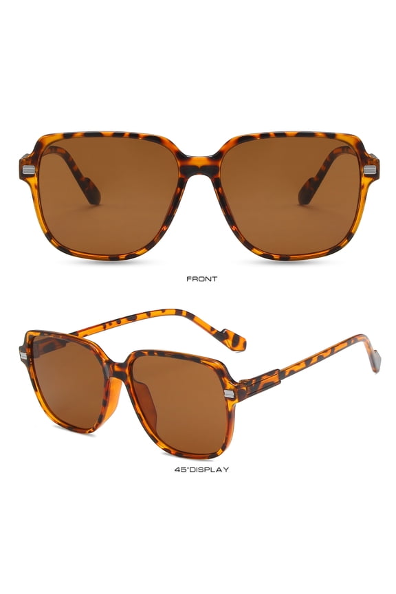 Retro Large Frame Sunglasses for Men Women, Vintage Oversized Sun Glasses, UV Protection Classic Shades for Outdoor & Travel, Orange, One Size