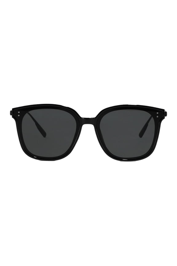 Rhinestone Semi-Metal Sunglasses for Men Women, Studded Bling Temple Sun Glasses, Premium Stylish Shades for Daily Wear, Black, One Size