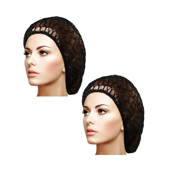 Siminsem Soft Hairnet Hair F 2Pc Mesh Hair Net Soft Rayon Knit Hat Sleeping Crochet Hairnet Long Hair Net