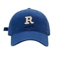 thumbnail image 1 of Siminsem Spring Summer Big Headed Soft Top R Letter Duck Tongue Baseball Hat Under $10 Lightweight Cotton Cap with Embroidered Initial Pre-Curved Visor Adjustable for Large Head Sizes Men Women, 1 of 3
