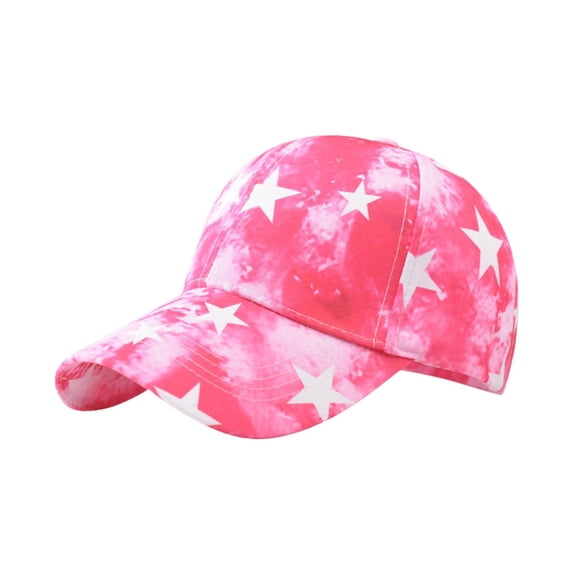 Siminsem Star Printed Outdoor Personality Baseball Cap for Men Women Under $10 Breathable American Style Cap with Star Pattern Lightweight Mesh Ventilation Adjustable Snapback Hat for Running Hiking