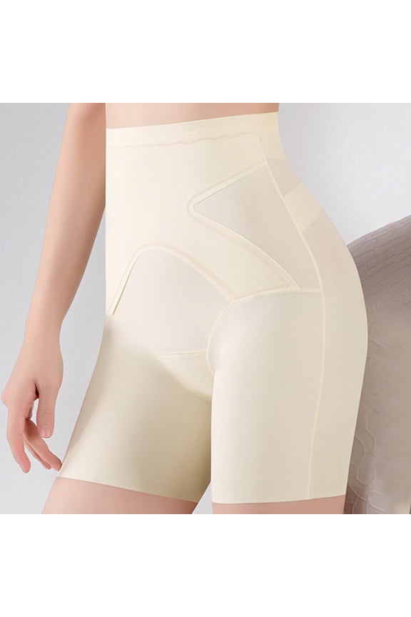 Tummy Control Shapewear for Women High Waisted Body Shaper Shorts Thigh Slimmer Underwear Butt Lifting Girdles Compression Panties Postpartum Daily Use,Beige,M