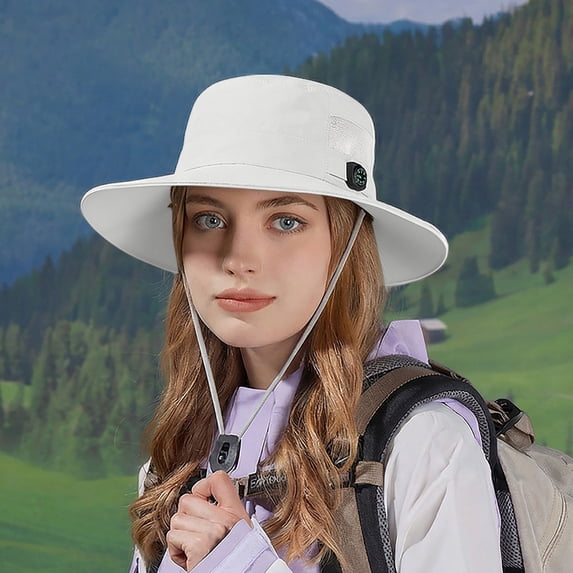 Siminsem UPF50+ Sun Hat for Men Women Wide Brim Mesh Fishing Hat with Neck Flap, Lightweight Breathable Outdoor Safari Cap for Beach Gardening Hiking, Foldable & Quick Dry, Light Ashy, One Size