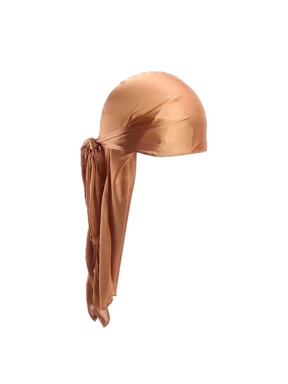Unisex Silk-Like Polyester Durag with Tail, Men Women Bandana Headwrap Hat, RAG Hair Wrap for Braids Waves Sleeping, Adjustable Breathable Headwear for Daily Fashion