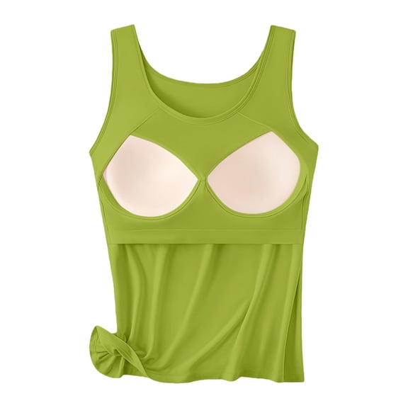 Siminsem V Neck Bodysuit with Built in Bra for Women Sleeveless Deep V Body Suit Tummy Control Shapewear Seamless Adjustable Spaghetti Strap Daily Wear Top, Green,XXL