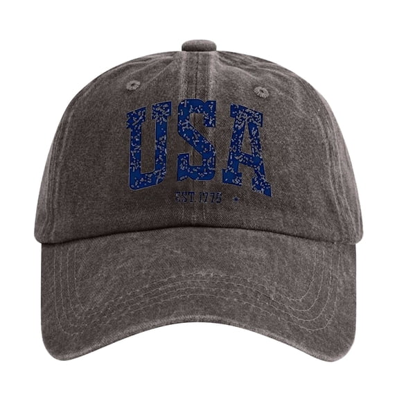Siminsem Vintage Distressed Cotton Dad Hat American Flag Baseball Cap 4th of July Patriotic Hat for Men Women USA Adjustable Retro Washed Unstructured Summer Accessory, Coffee, A