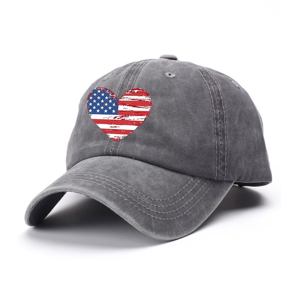 Siminsem Vintage Distressed Cotton Dad Hat American Flag Baseball Cap USA Adjustable 4th of July Patriotic Hat for Men Women Retro Washed Unstructured Summer Cap, Dark Gray, A