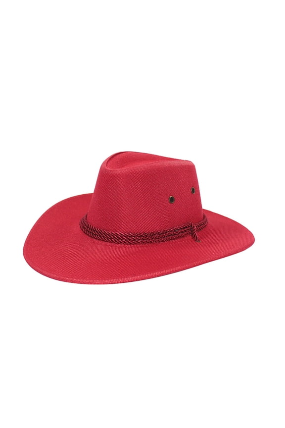 Western Cowboy Hat for Men and Women Round Up Hat, Red, One Size