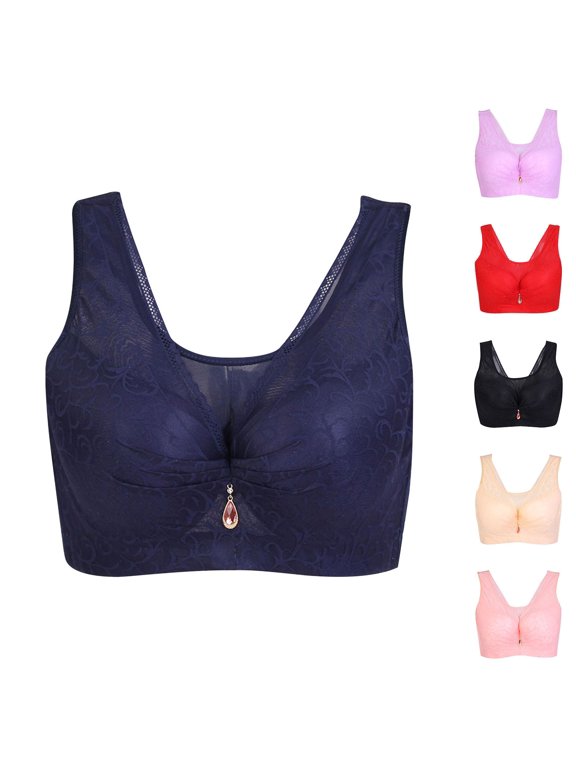 Wireless Full Coverage Bralette for Plus Size Women Lace Seamless Comfort Bra with Wide Straps No Underwire Soft Breathable Everyday Lounge Sleep Support Bra, Black,38C