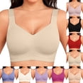 thumbnail image 1 of Siminsem Wireless Full Coverage Plus Size Bra for Older Women Supportive No Underwire Seamless Everyday Comfortable Wide Straps Back Smoothing Lifting Breathable Support Bra, White,L, 1 of 9