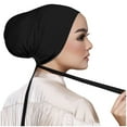 thumbnail image 1 of Siminsem Women Casual Color Multicolor Elastic Bandage Lace Up Bottom Muslim Hijab Under $8 Stretchy Breathable Hijab with Adjustable Lace Closure for Daily Prayer Work Travel, 1 of 4