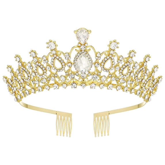 Siminsem Women Girls Princess Elegant Crown with Combs Under $8 Rhinestone Tiara Headband for Bridal Wedding Prom Birthday Party Quinceanera Pageant Hair Accessories