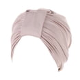 thumbnail image 1 of Siminsem Women Knot Fashion Pleated Turban Cap Headwrap Sleep Hat Under $8 Jersey Night Head Cover with Adjustable Front Bow Lightweight Breathable Hair Wrap for Sleeping Spa Skincare Home Relaxation, 1 of 7
