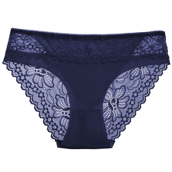 Siminsem Women Lace Underwear High Waist Soft Breathable Seamless No Show Panties Stretchy Cotton Spandex Lightweight Ladies Everyday Multipack, BU1,M