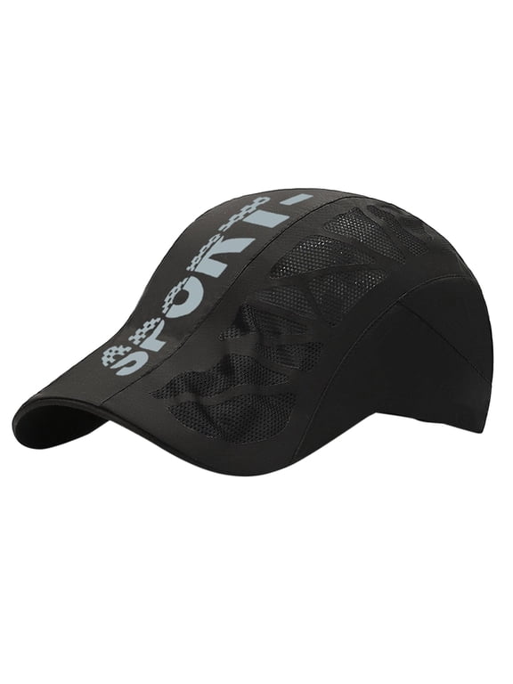 Women Letter Breathable Summer Outdoor Sunscreen Baseball Cap Under $8 UPF 40+ Lightweight Mesh Back Cap with Contrast Alphabet Print Adjustable Snapback Sporty Hat for Running Hiking Travel