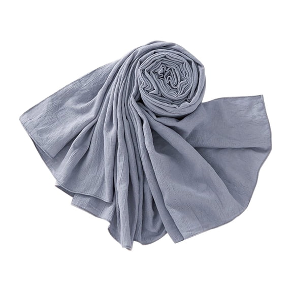 Siminsem Women Muslim Turban Scarf, Soft Instant Hijab Head Wrap Polyester Cotton Pashmina Rave Scarf for Ramadan, Layering Wrap for Travel & Gift, Silver, One Size