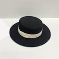 thumbnail image 1 of Siminsem Women Straw Panama Hat Wide Brim Fedora UPF 50+ Sun Protection Beach Hat Foldable Floppy Summer Brimmed Cap Packable Breathable Lightweight for Outdoor Camping Travel, Black, One Size, 1 of 3