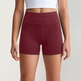 thumbnail image 1 of Siminsem Women's 5 Inch High Waisted Biker Shorts with Pockets Tummy Control Spandex Yoga Shorts for Women Buttery Soft Workout Gym Athletic Running Shorts 4 Way Stretch, Wine,XL, 1 of 6