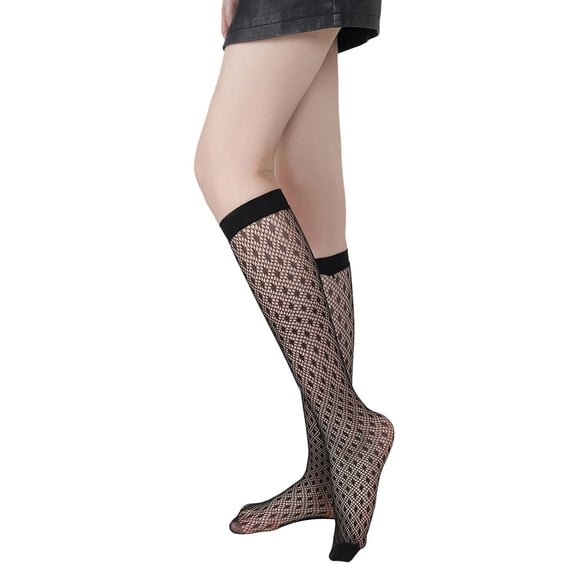 Siminsem Women's Black Fishnet Lace Socks Under $7 Hollow Out Mesh Ankle Socks See Through Breathable Sheer Net Socks for Women