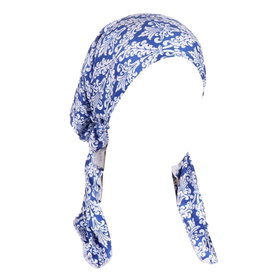 Siminsem Women's Casual Printed Turban Cap Headwear Under $8 Soft Stretchy Muslim Turban Hat with All-Over Pattern Lightweight Breathable One-Piece Hijab Cap for Daily Prayer Work Outdoors