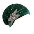 thumbnail image 1 of Siminsem Women's Elegant Soft Velvet Turban Beanie with Beaded Flower Hat Under $8 Comfortable Chemo Headwear for Cancer Hair Loss Ladies Adjustable Maternity Sleeping Cap, 1 of 4