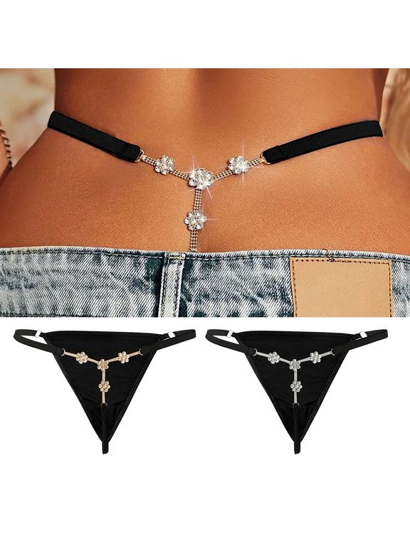 Women’s Embroidered Mesh Transparent Thong Ultra Thin Low Rise T-Back Panties Sheer Underwear Breathable Stretchy No Show Floral Lace Multipack S-XXL, Gold,One Size