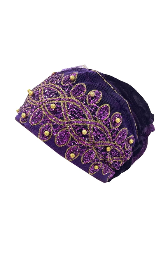 Women's Fashion Flat Cap with Lace Trim Under $8 Sequin Accents Beaded Detailing and Curled Brim Soft Printed Lining Lightweight Pullover Skull Cap for Daily Casual Party Wear