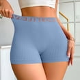 thumbnail image 1 of Siminsem Women's High Waist Yoga Shorts Letter Print Biker Shorts Tummy Control Breathable Stretchy Knit Active Wear Boyshorts Summer Shorts, Blue,M, 1 of 8