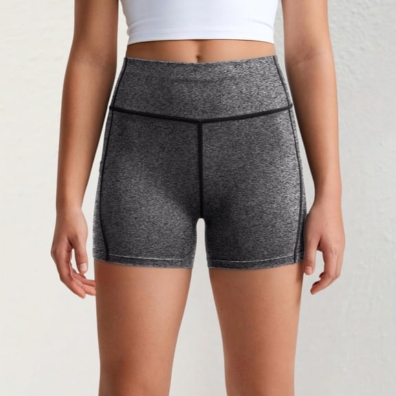 Siminsem Women's High Waisted Biker Shorts with Pockets 5 Inch Tummy Control Yoga Shorts for Women 4 Way Stretch Buttery Soft Workout Spandex Athletic Gym Running Shorts, D,M