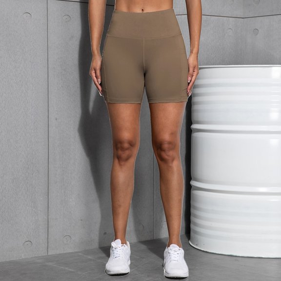 Siminsem Women's Impact Scrunch Butt Lifting Shorts Seamless Booty Biker Shorts for Women High Waisted Tummy Control Workout Shorts 2.5"/3.6"/4.5"/6” Gym Running Yoga, Coffee,S