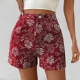 thumbnail image 1 of Siminsem Women's Linen Blend Bermuda Shorts High Waisted Button Front Shorts with Pockets Straight Leg Loose Fit Summer Beach Trousers Breathable Lightweight 2026, Wine, S, 1 of 6