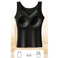 thumbnail image 1 of Siminsem Women's Padded Camisole with Built in Bra Wireless Vest Top Base Layer Sleeveless Tank Bra Alternative No Bra Needed Cami for Daily Layering, Black,L, 1 of 6