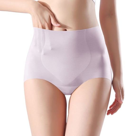 Siminsem Women’s Seamless Underwear High Waisted No Show Panties Stretchy Breathable Nude Feel Thin Panty Cotton Liner Daily, Purple,L