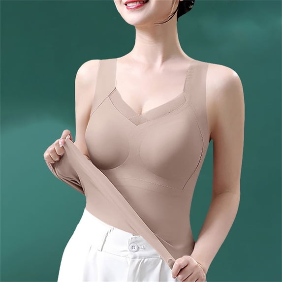 Siminsem Women's Sleeveless Mastectomy Top with Pockets Built in Shelf Bra Post Surgery Recovery Tank Top Breast Prosthesis Pocketed Camisole Soft Modal Cami, Light Ashy,XXXL