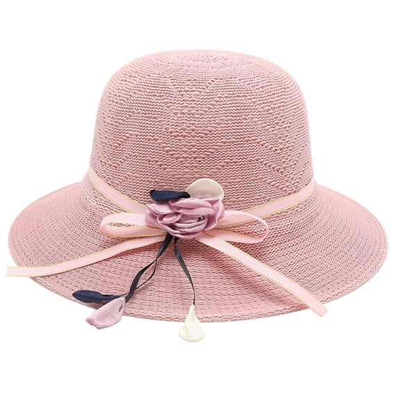 Siminsem Women's Travel Small Fresh Big Brim Beach Sun Cool Hat Under $8 UPF 40+ Lightweight Seaside Sunshade Hat with Adjustable Chin Strap Foldable Wide Brim Sun Hat for Vacation Pool Cruise