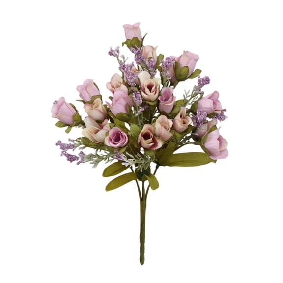 Simitation Decoration Fake Flower, Artificial Little Rosettes Bouquet, for Vase Floral Arrangement Wedding Wall Photography Props, Light Purple