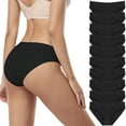thumbnail image 1 of Simiya 10-Pack Women'S Low Rise Briefs, Hipster Panties Stretch Bikini Underwear Black 2Xl, 1 of 4
