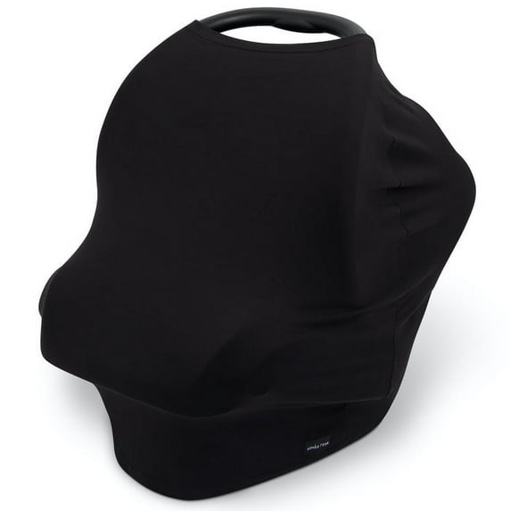 Simka Rose | 6-in-1 Baby Nursing Cover & Car Seat Canopy | Breathable, Washable & Stretchy | For Infant Boy, Girl or Gift | 36” x 40” | Black