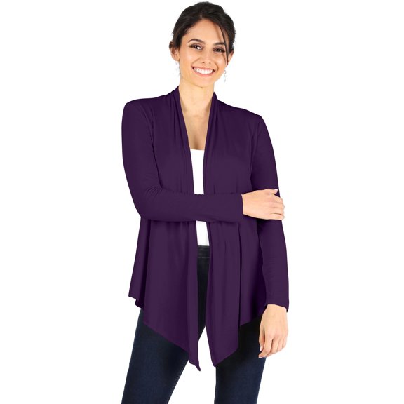 Simlu Open Front Cardigan Reg and Plus Size Lightweight Cardigans for Women Long Sleeves